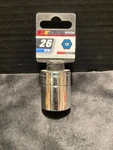Performance Tool 26mm Metric Socket 1/2 Drive 6 Point Deep Chrome W32226 Pro. Fixed Price $6.99.