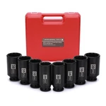 Mayouko 8pcs 1/2" Deep Axle Nut Impact Socket Set, Cr-mo, 12 Point Design, Me.... Fixed Price $83.88.