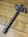 Vintage Power-kraft Socket Extension, 10 Long, 1/2" Drive, Plus Sockets. Fixed Price $19.99.