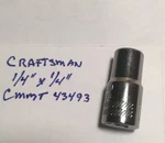 Craftsman 1/4" X Dr Standard Socket - 6 Point Cmmt 43493 Free Shipping. Fixed Price $8.96.