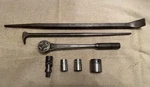 Snap-on Family 1/2 Drive Tool Lot - Pry Bars U-joint Sockets Ratchet, Usa 7pc. Fixed Price $90.00.