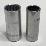 Lot Of 2 Bonney Deep Socket 1/2" Drive 13/16 & 1 Al26 Al32 Vtg Chrome Usa. Fixed Price $14.99.