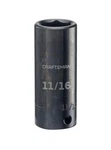 11/16 Inch Craftsman 3/8" Drive Impact Socket Deep 6 Point Sae Cmmt15897. Fixed Price $7.99.