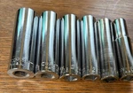 6 Pc Sae Craftsman 3/8 Drive 12 Point 2-1/2" Deep Sockets 3/8" - 11/16" Usa. Fixed Price $19.95.