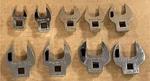 Snap-on 9 Pc 3/8" Drive Open End Crowfoot Wrenches (7/16" Fc14b- 1" Fc32b) Used.. Fixed Price $235.00.