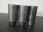 S-k Tools Lot Of 2 1- 1/4" & One 1" Deep Impact Sockets 1/2" Drive 6pt. Fixed Price $30.00.