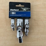 Diehard 3 Pc Universal Joint Standard Socket Set Dh50108, 1/4-3/8-1/2. Fixed Price $16.99.