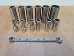 Set Of 12 3/8 Matco Deep Sockets 1/4mm To 1" 6 Point. Fixed Price $49.99.