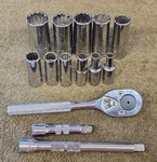 14 Proto Professional Socket Set 3/8" Drive Ratchet Extension Usa 5249 7/8 13/16. Fixed Price $83.13.