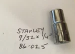 Stanley 9/32 " X 1/4" Dr Standard Socket 6 Pt # 86-025 Chrome Free Shipping. Fixed Price $8.96.